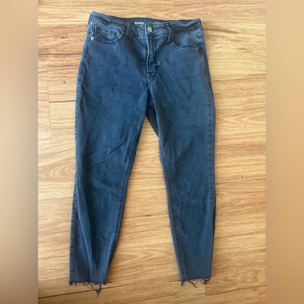 Old Navy Black High Rise Rockstar Super Skinny 8 Petite